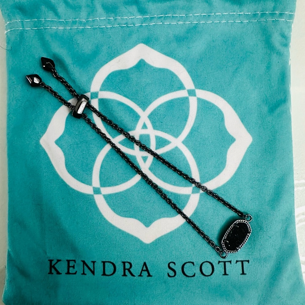 Kendra Scott: Elaina Black Drusy Bracelet, Gunmetal